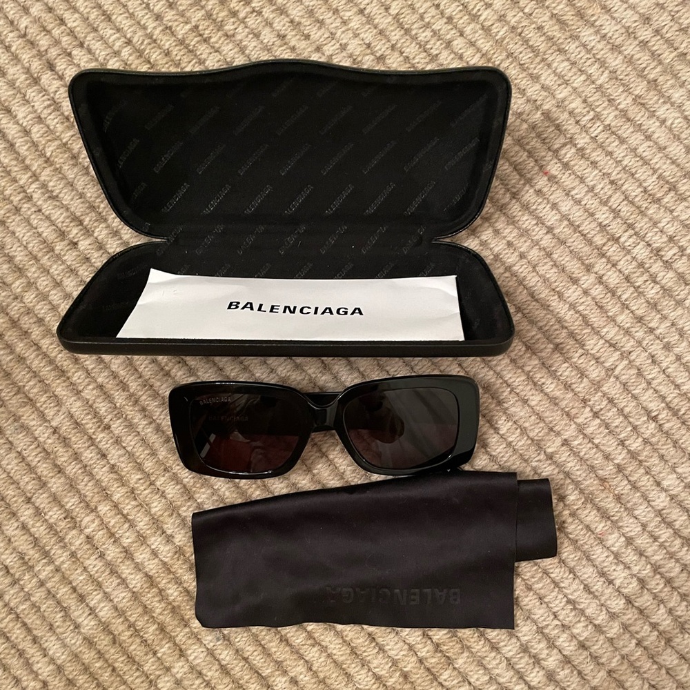 Balenciaga Black Square Sunglasses